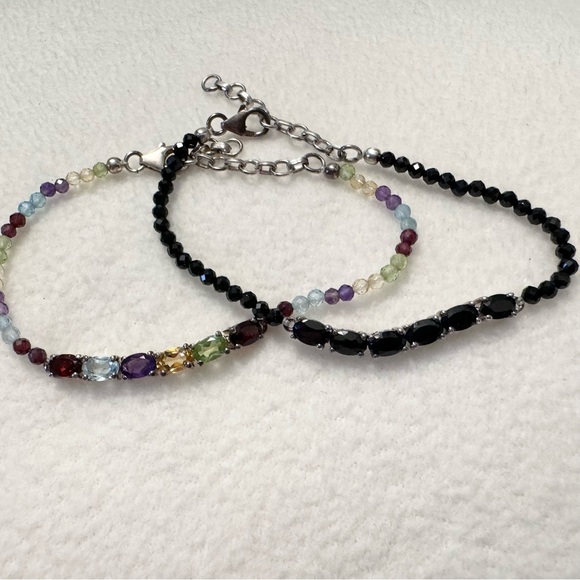Bundle of two crystal bracelets in 925 sterling silver - Picture 1 of 4